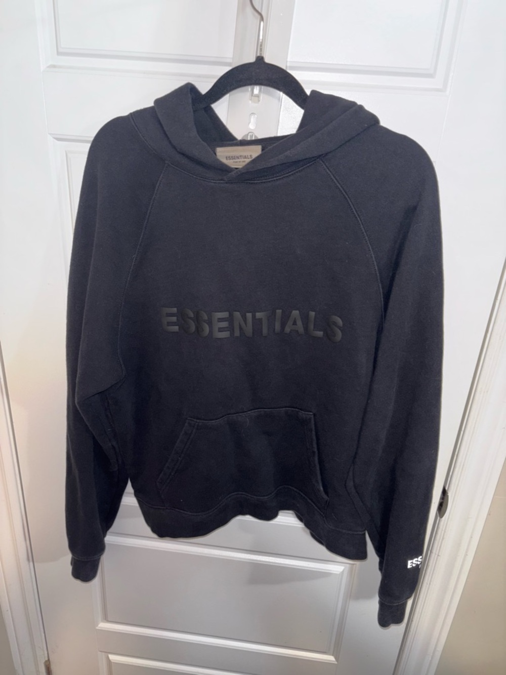 Fear of God ESSENTIALS Black Crewneck Hoodie Sweater